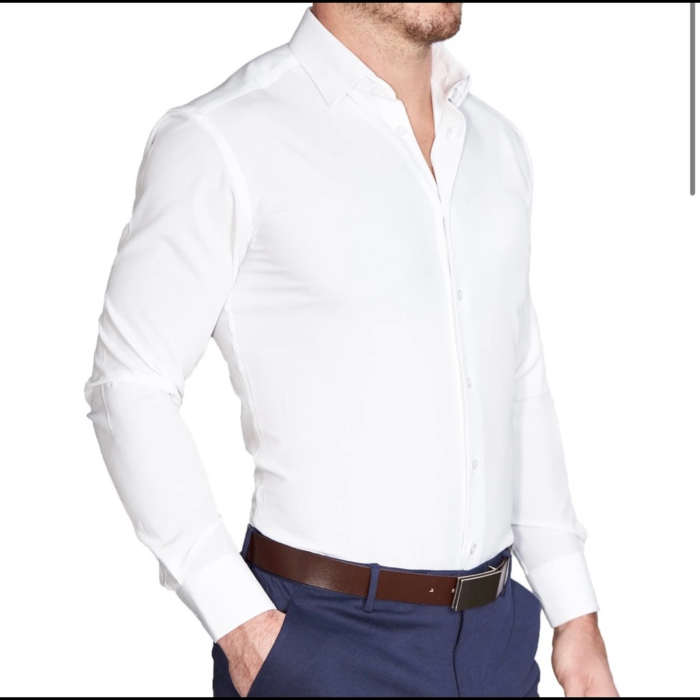 State & Liberty Solid White Dress Shirt